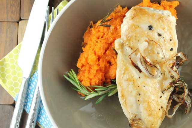Chicken and Sweet Potatoes with Shallots